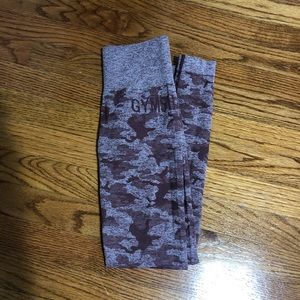 Gymshark Camo Seamless Leggings Berry Red